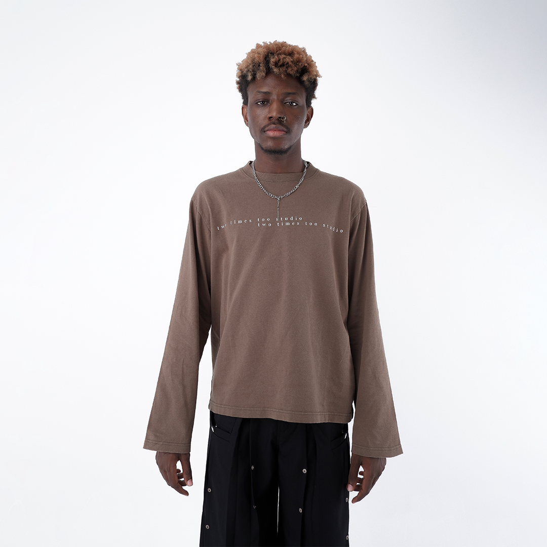 Double Logo Tee - Coffee