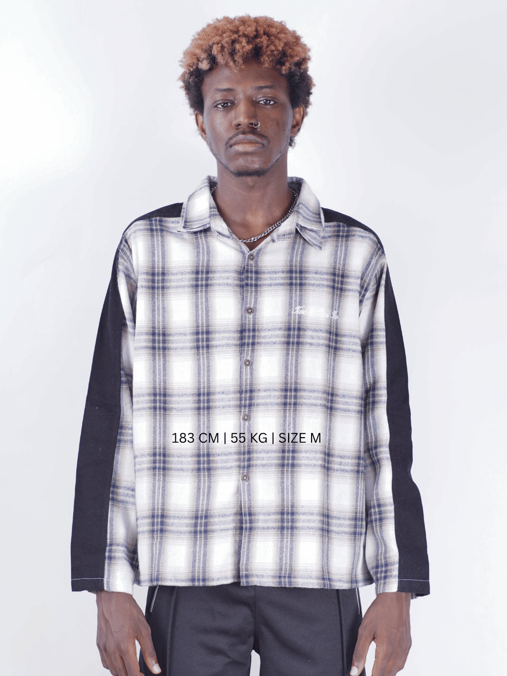 Two Tone Zipper Flannel Shirt
