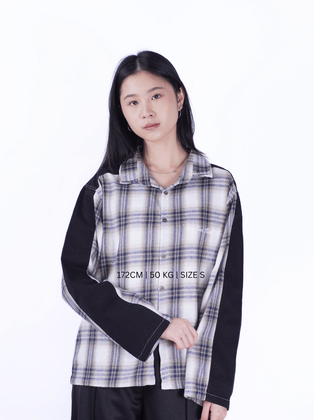 Two Tone Zipper Flannel Shirt