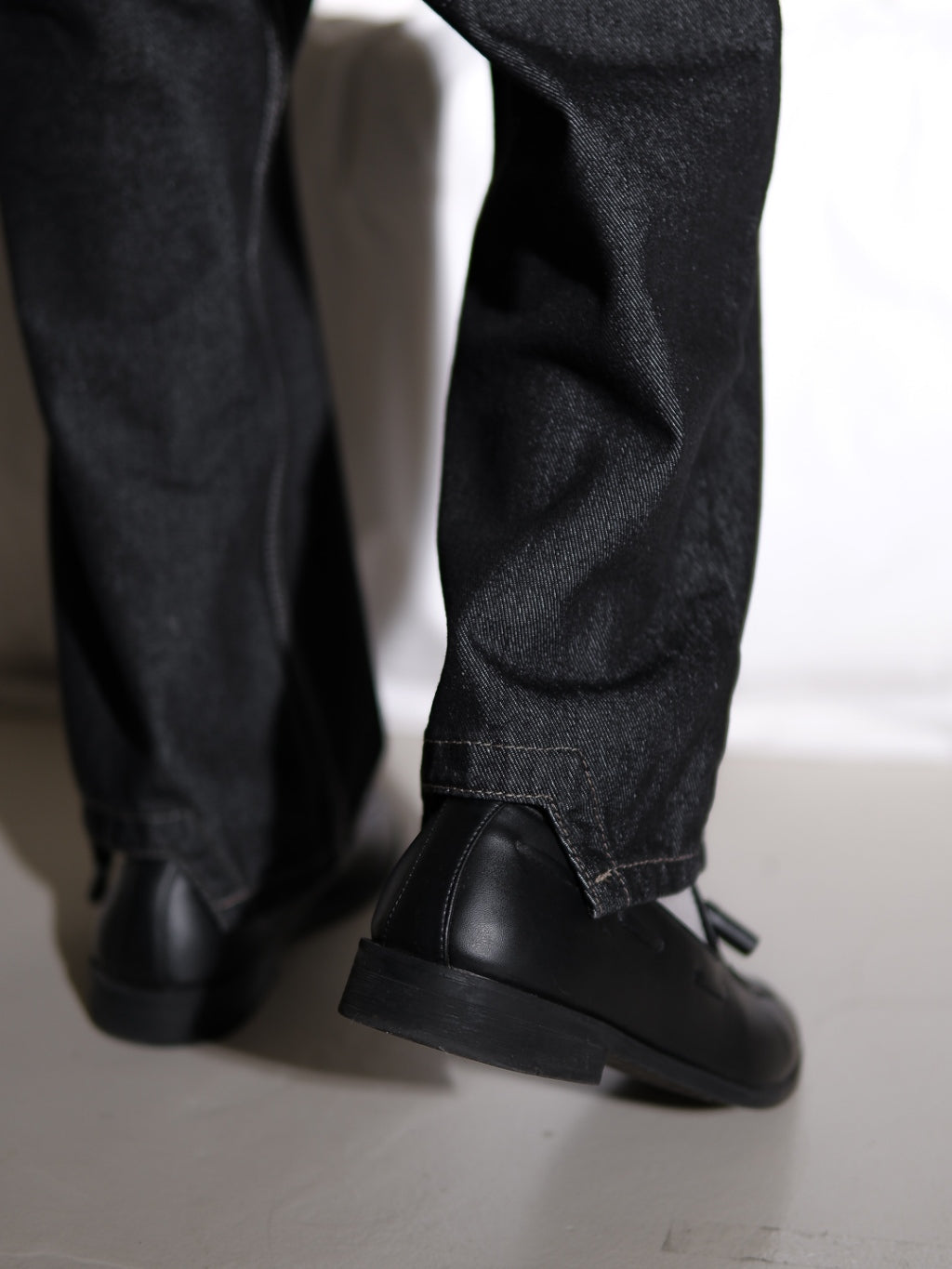 Pleated Raw Denim