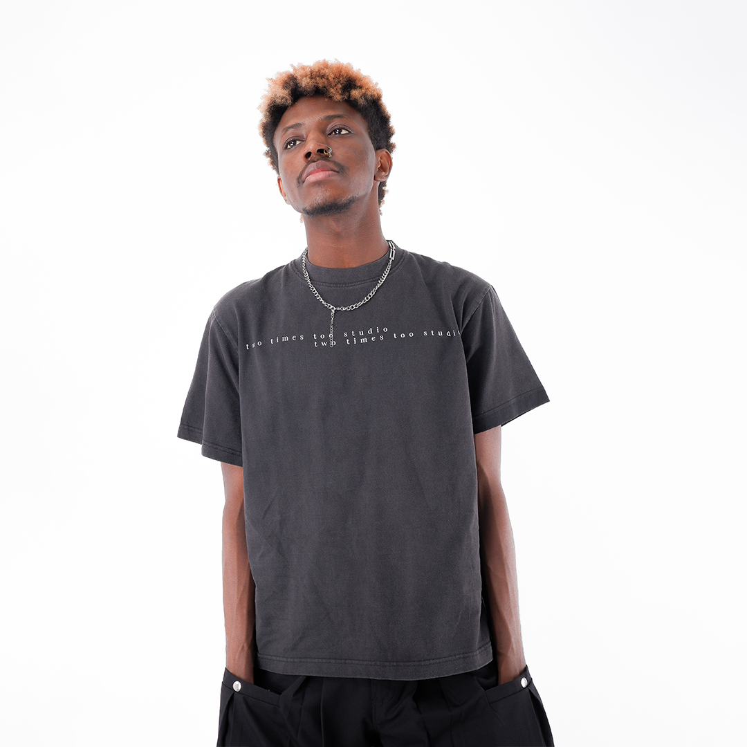 Double Logo Tee - Aged Black
