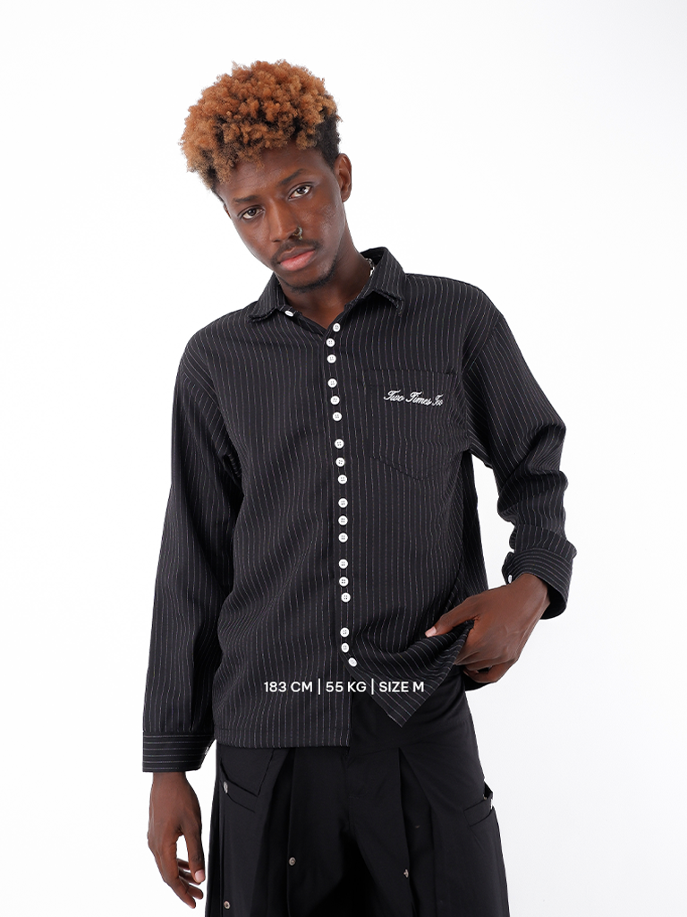 Pinstripe Multi Button Shirt
