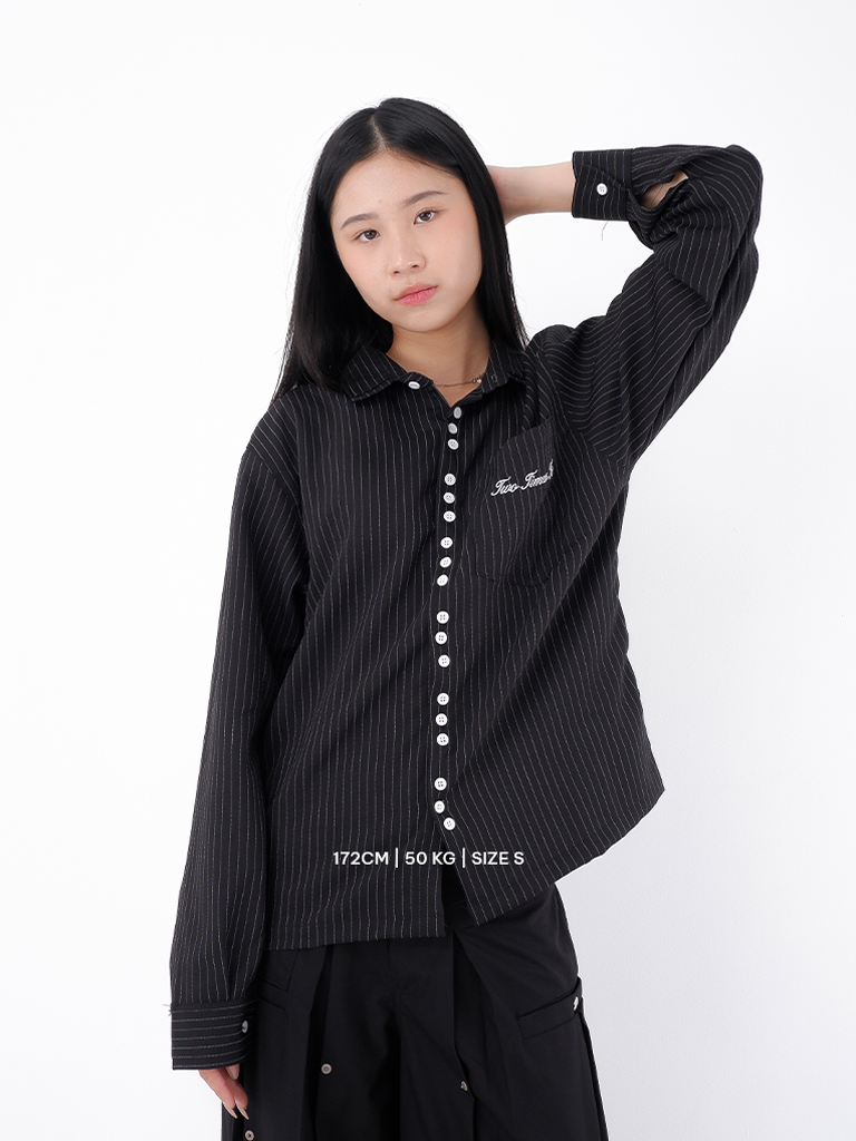 Pinstripe Multi Button Shirt