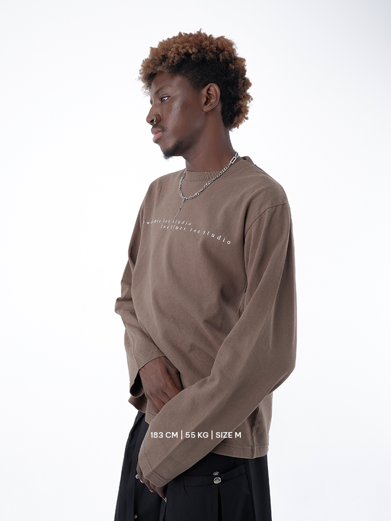 Double Logo Tee - Coffee
