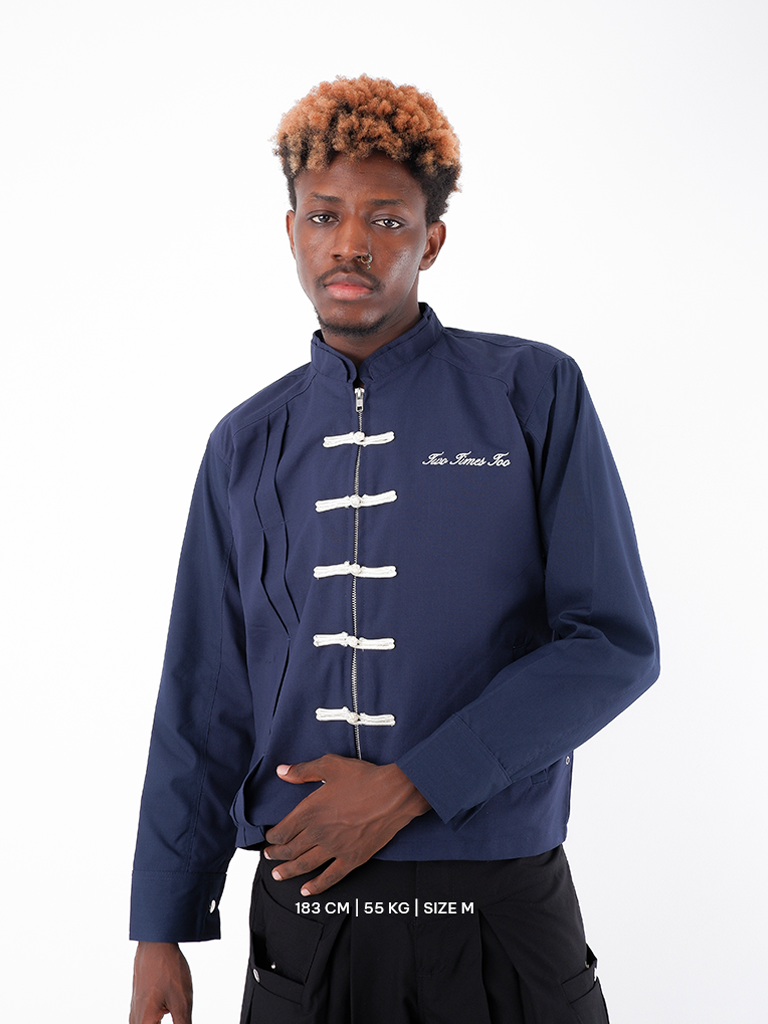 Chinese Jacket - Navy / Cream