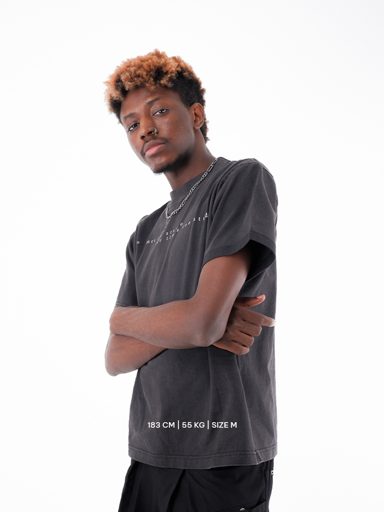 Double Logo Tee - Aged Black