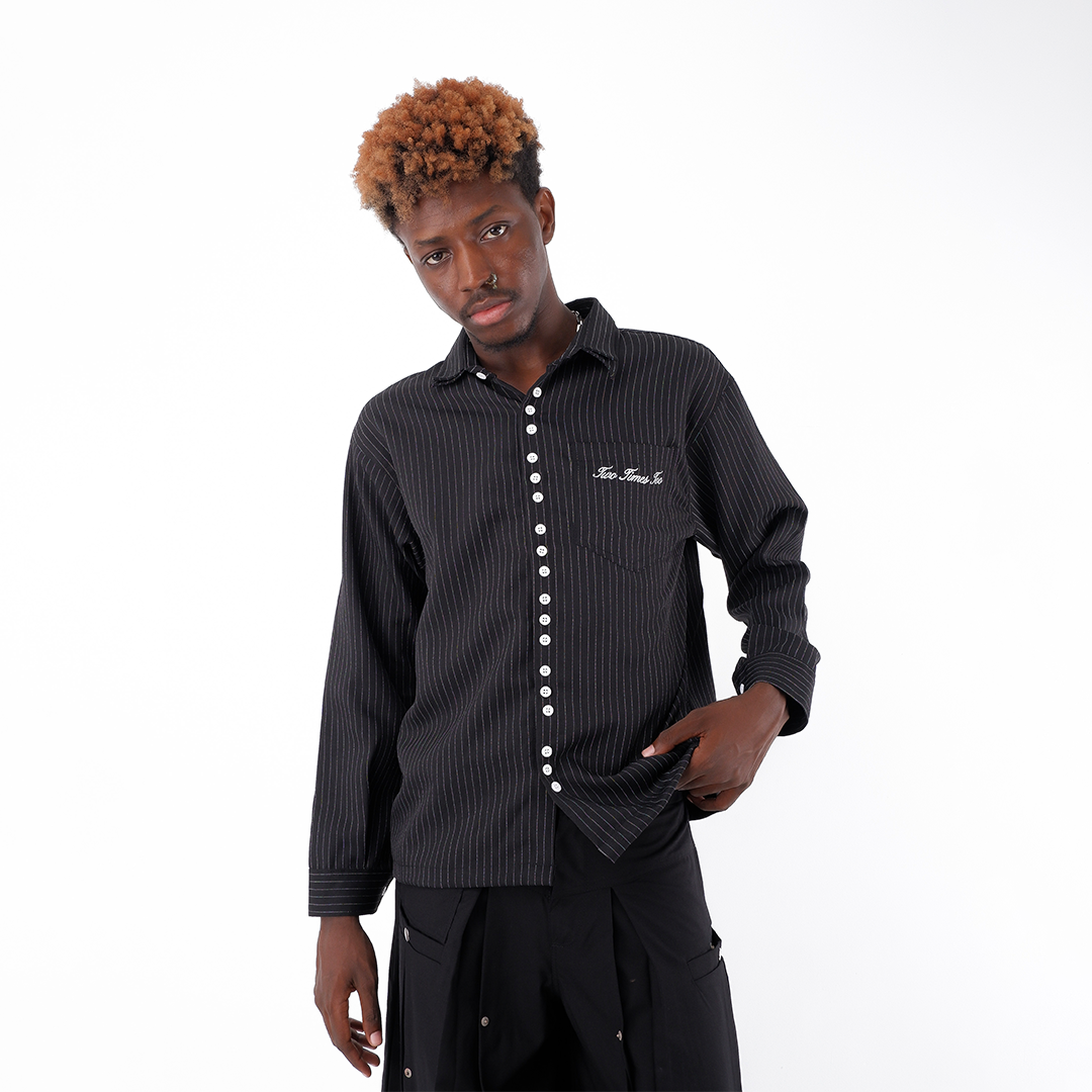 Pinstripe Multi Button Shirt