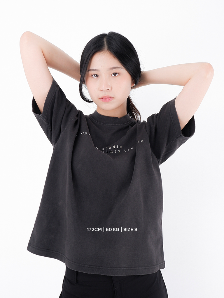 Double Logo Tee - Aged Black
