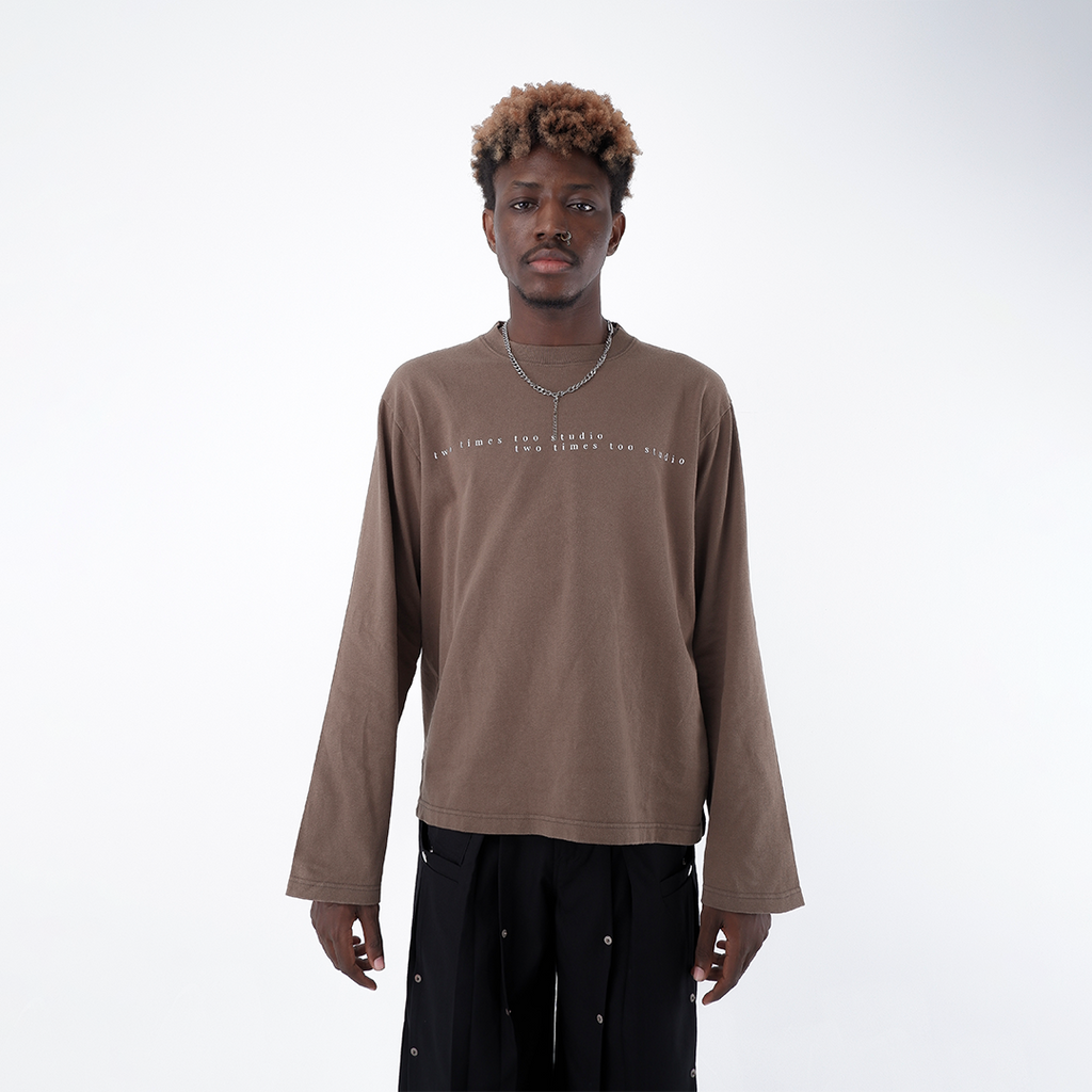 Double Logo Tee - Coffee