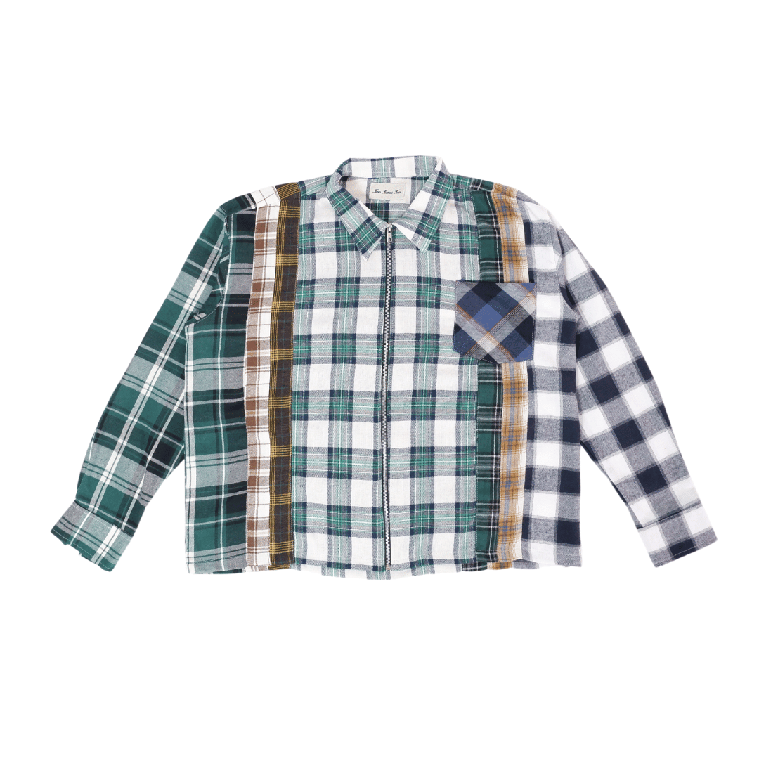 8 Cuts Zipper Flannel