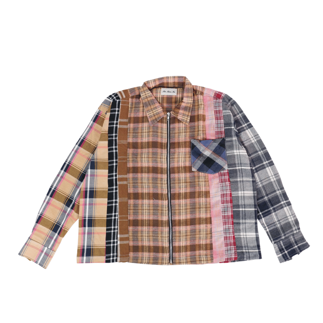 8 Cuts Zipper Flannel