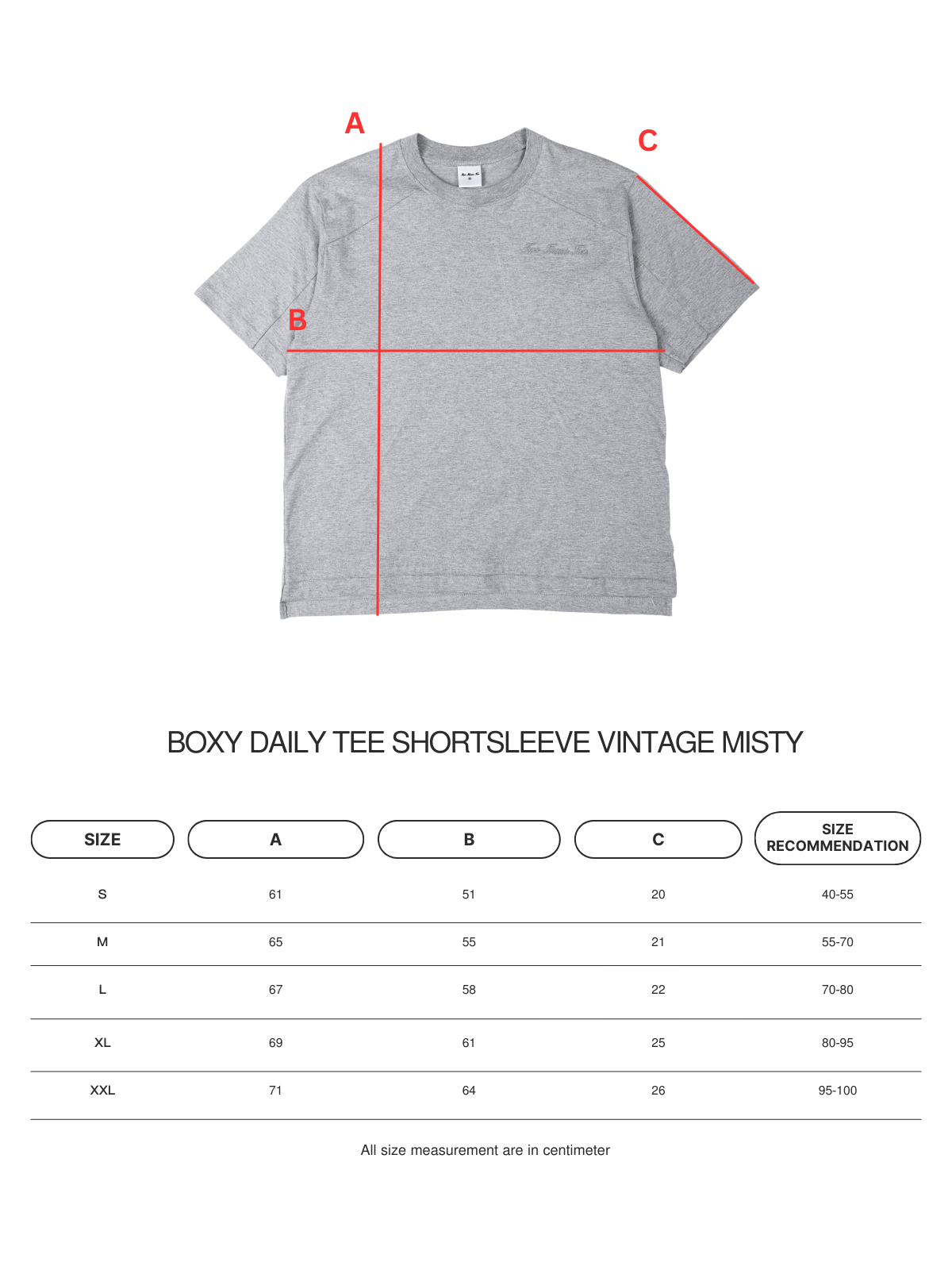 Boxy Daily Tee - Misty Grey