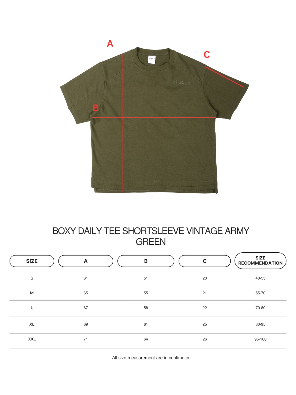 Boxy Daily Tee - Army Green