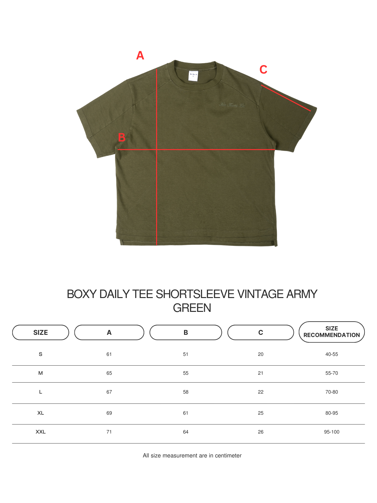 Boxy Daily Tee - Army Green