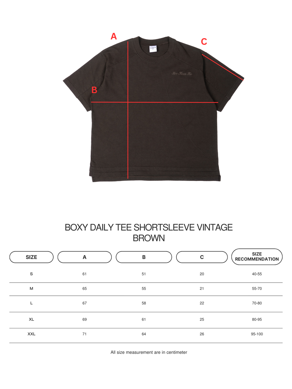 Boxy Daily Tee - Brown