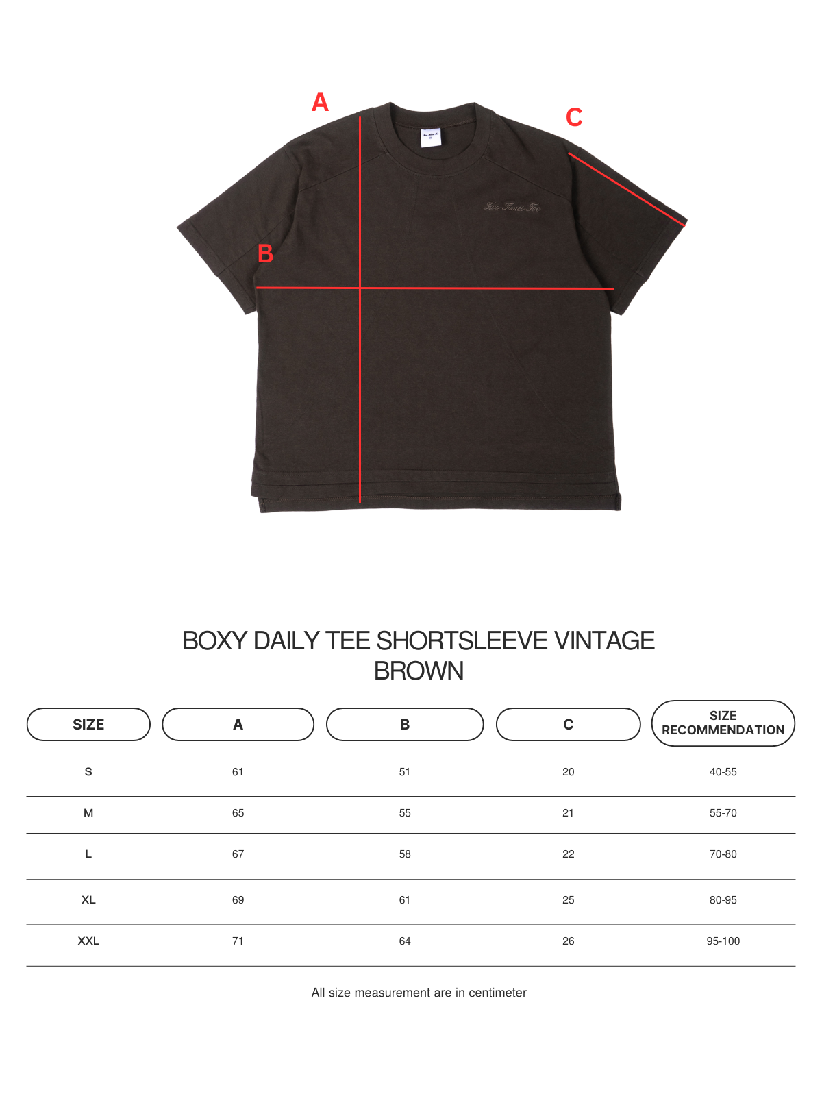 Boxy Daily Tee - Brown