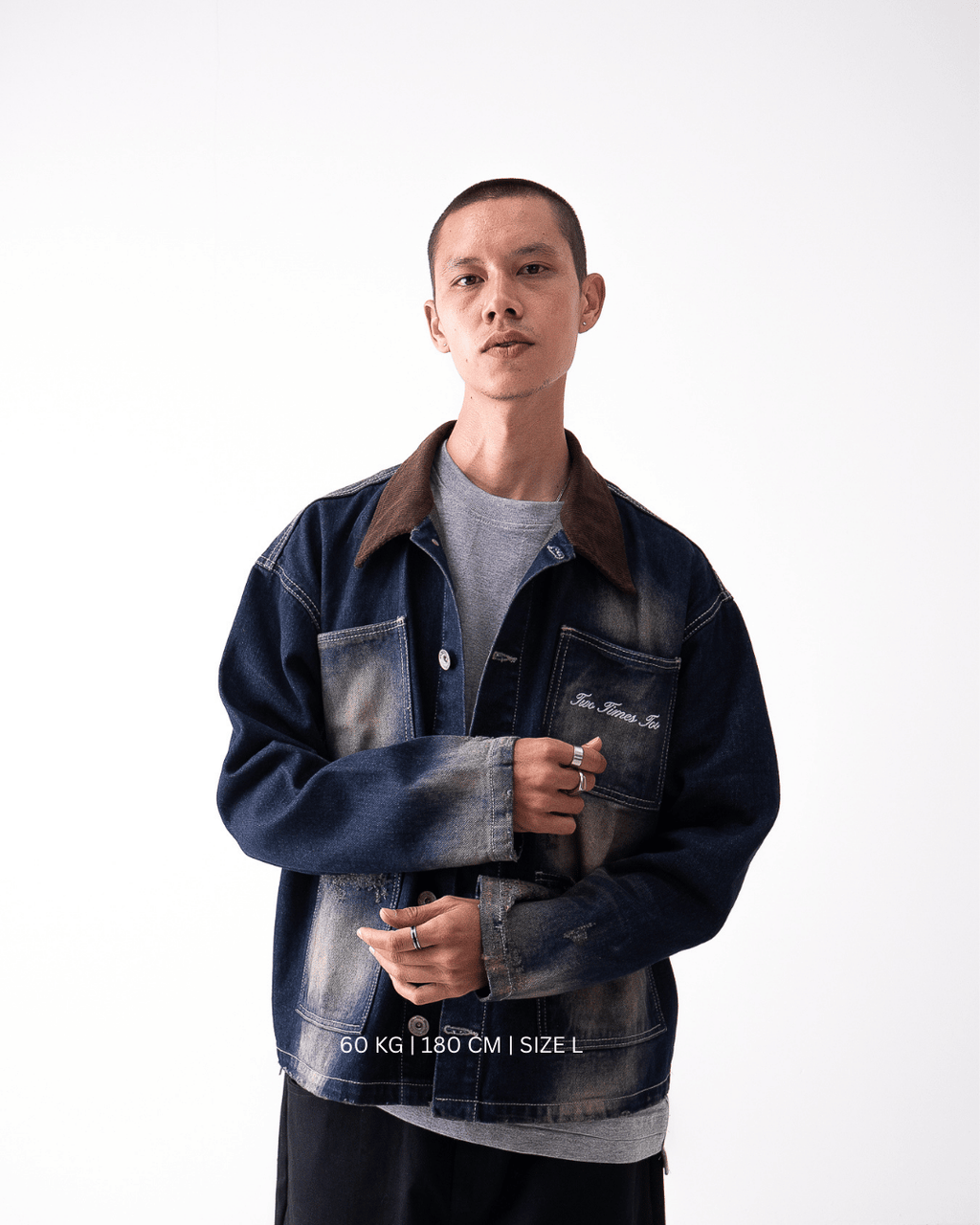 Four Pockets Denim Jacket - Vintage Blue