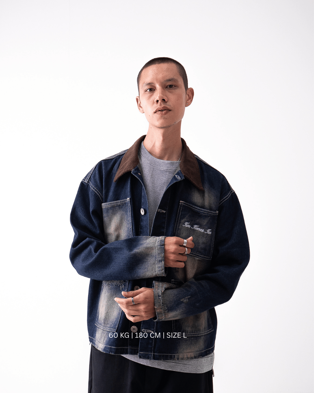 Four Pockets Denim Jacket - Vintage Blue