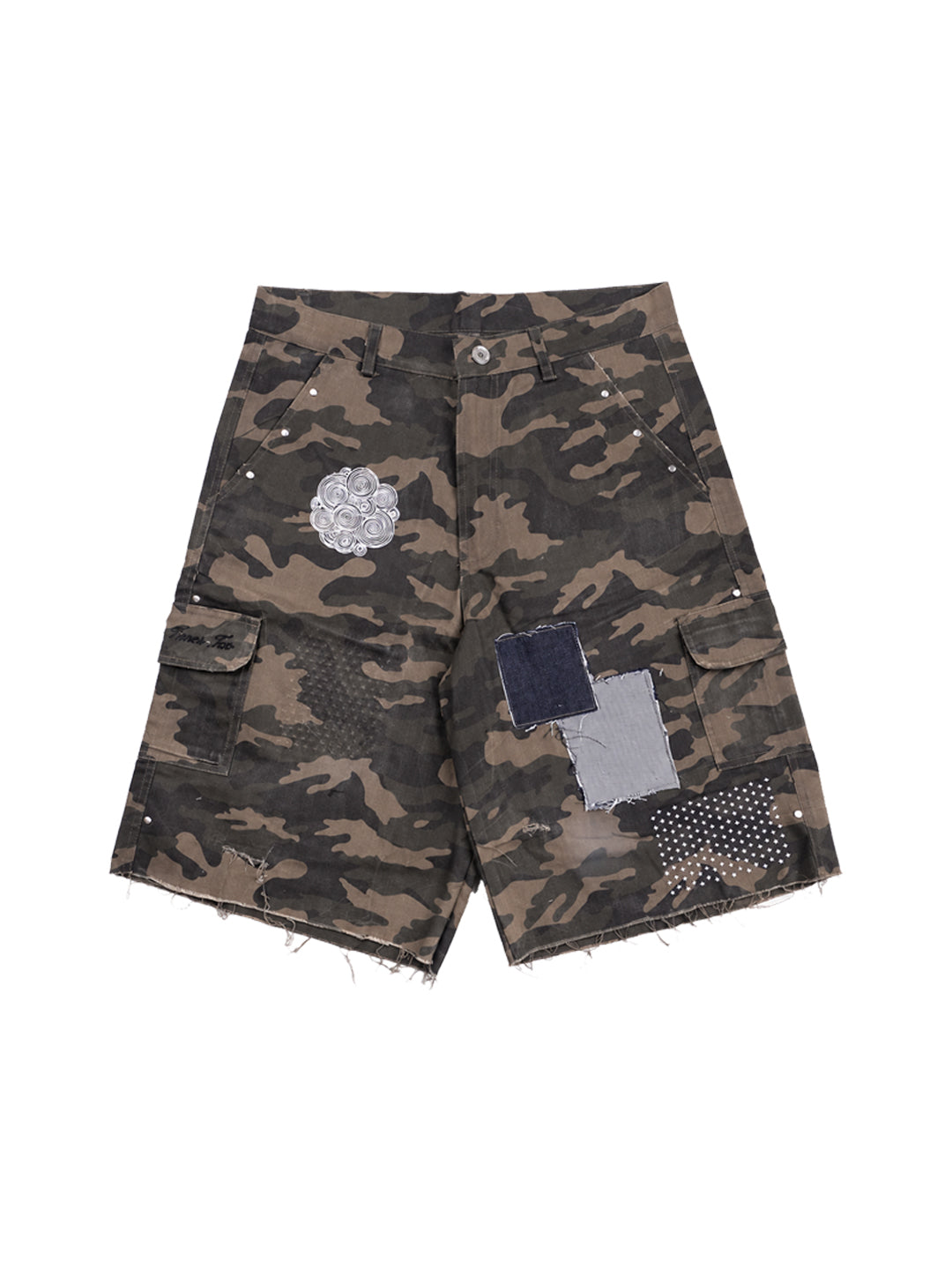 Patched Camo Shorts