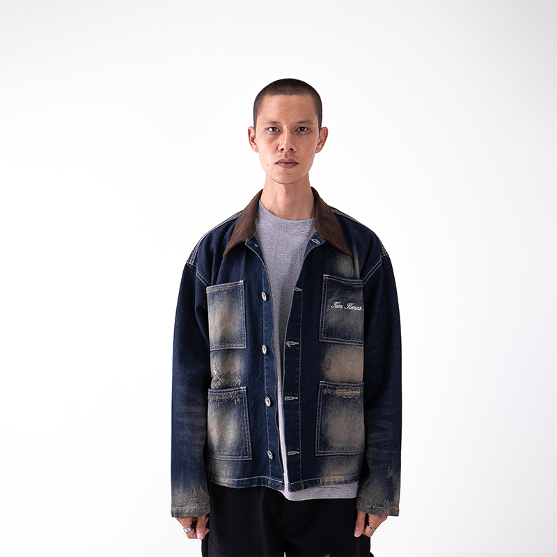 Four Pockets Denim Jacket - Vintage Blue