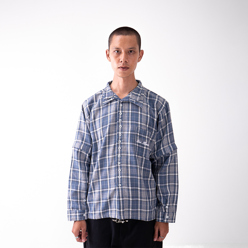 Detachable Multi Button Flannel - Aqua