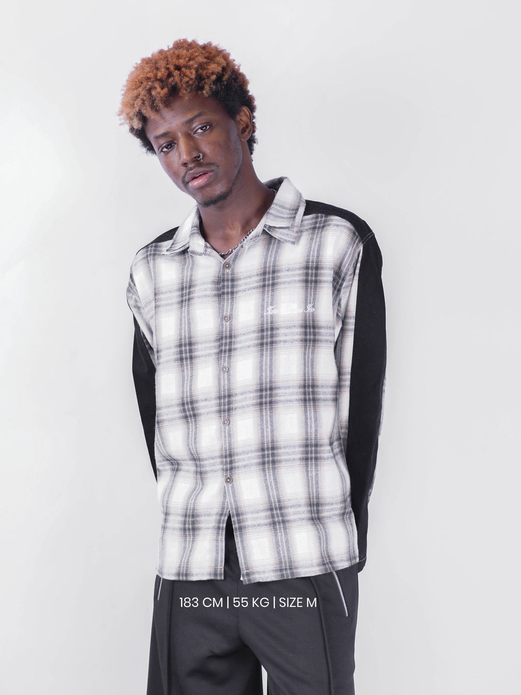 Two Tone Zipper Flannel Shirt