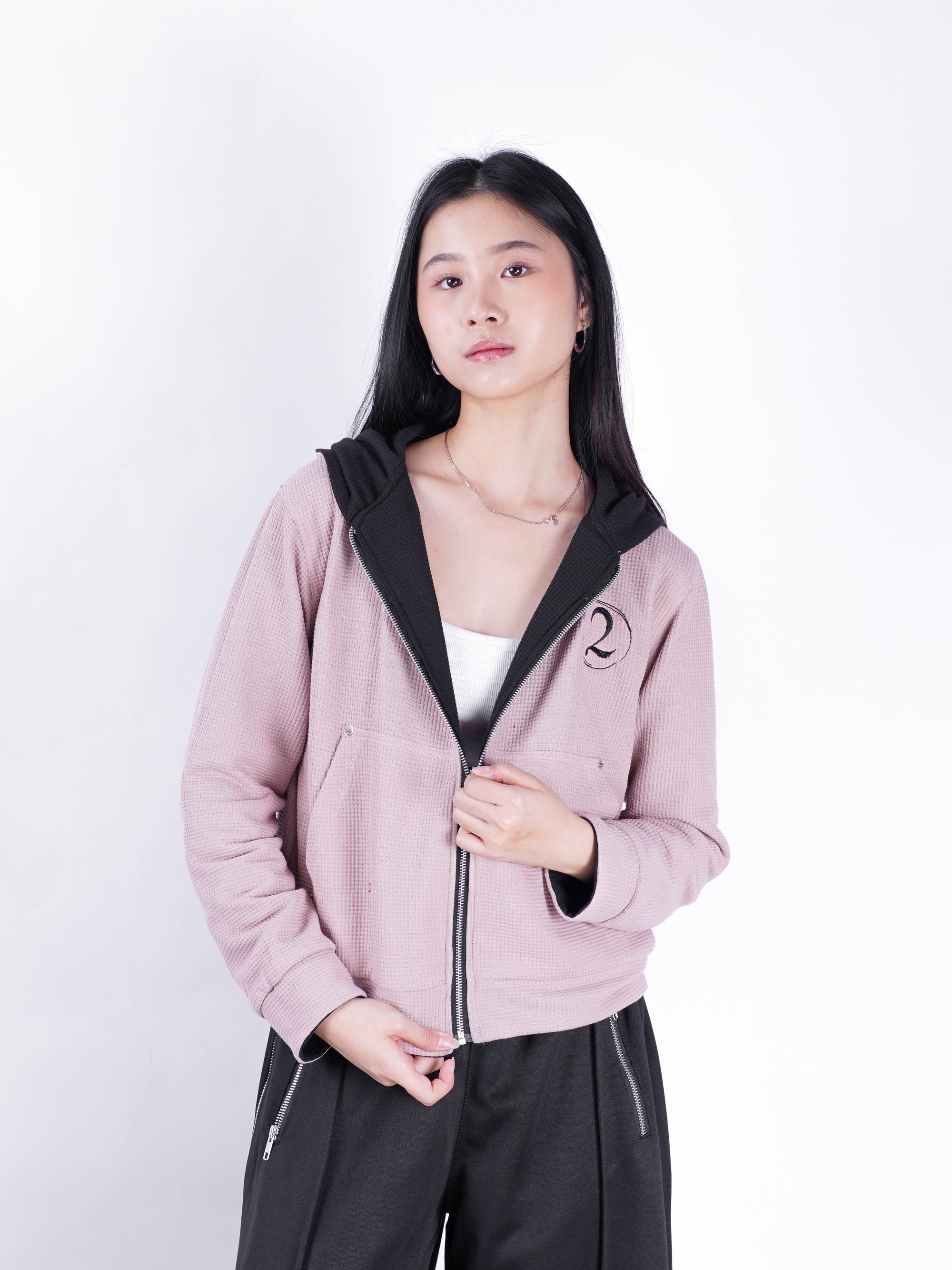 Reversible Waffle Knit Hoodie