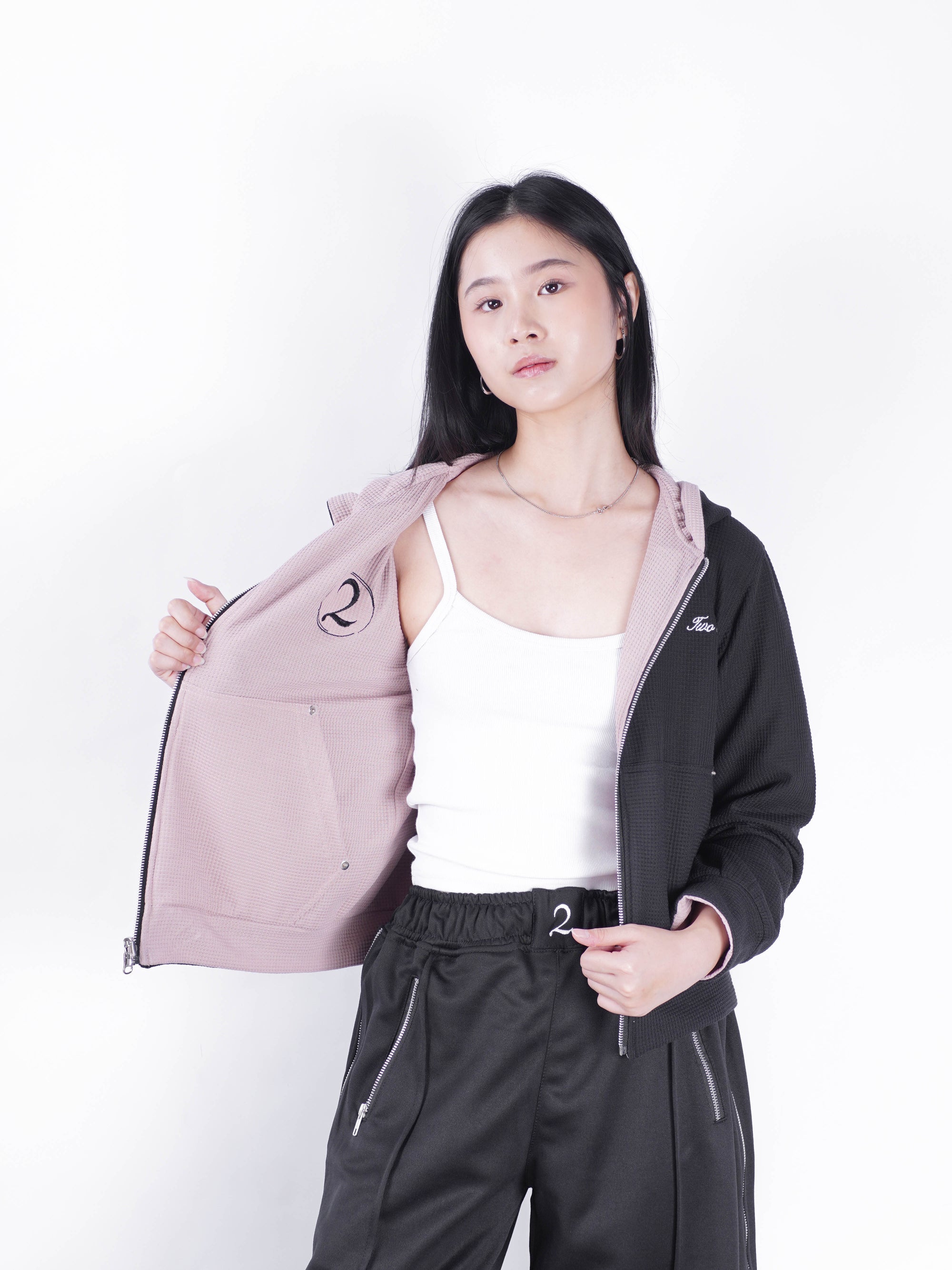 Reversible Waffle Knit Hoodie