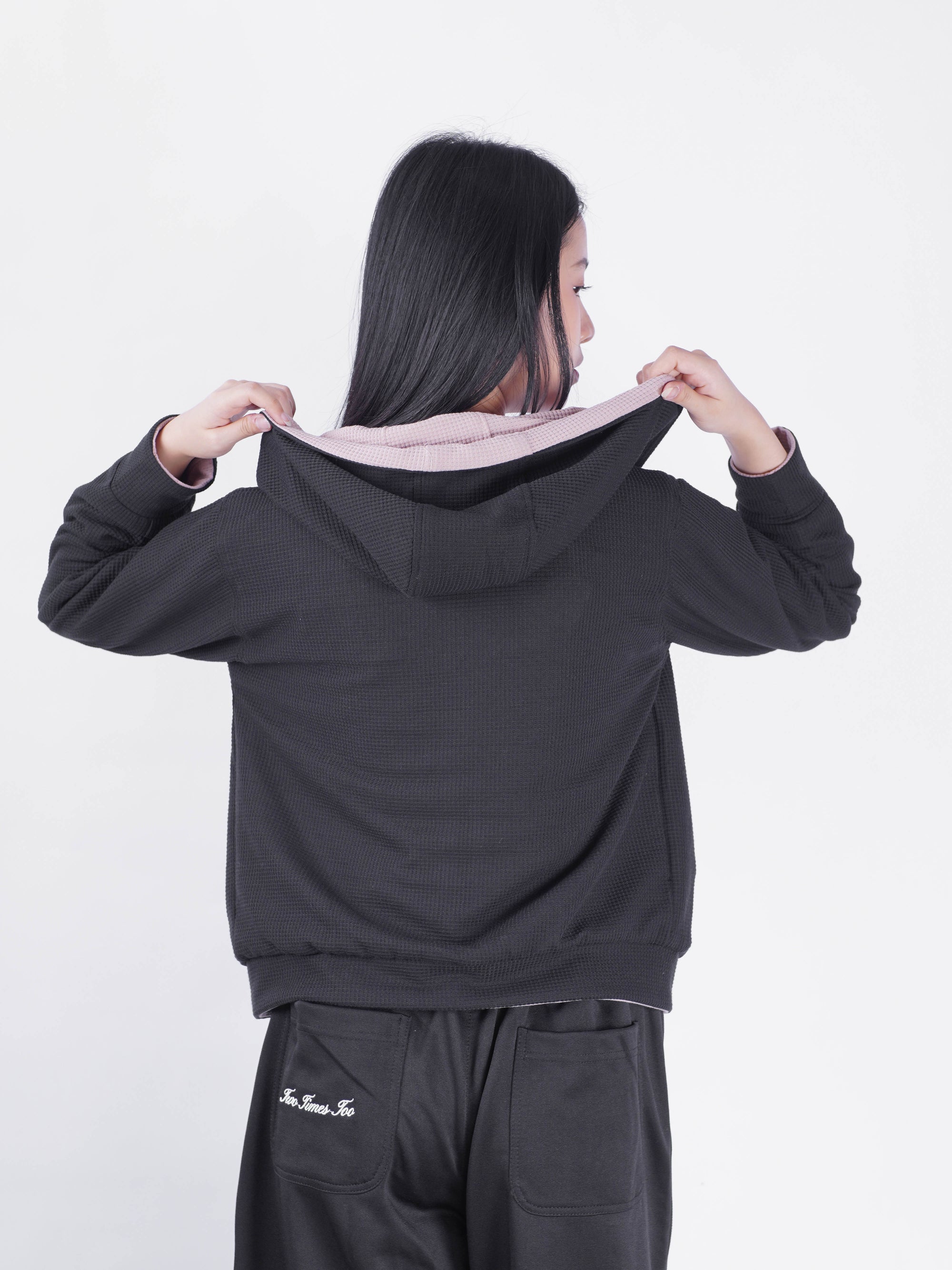 Reversible Waffle Knit Hoodie