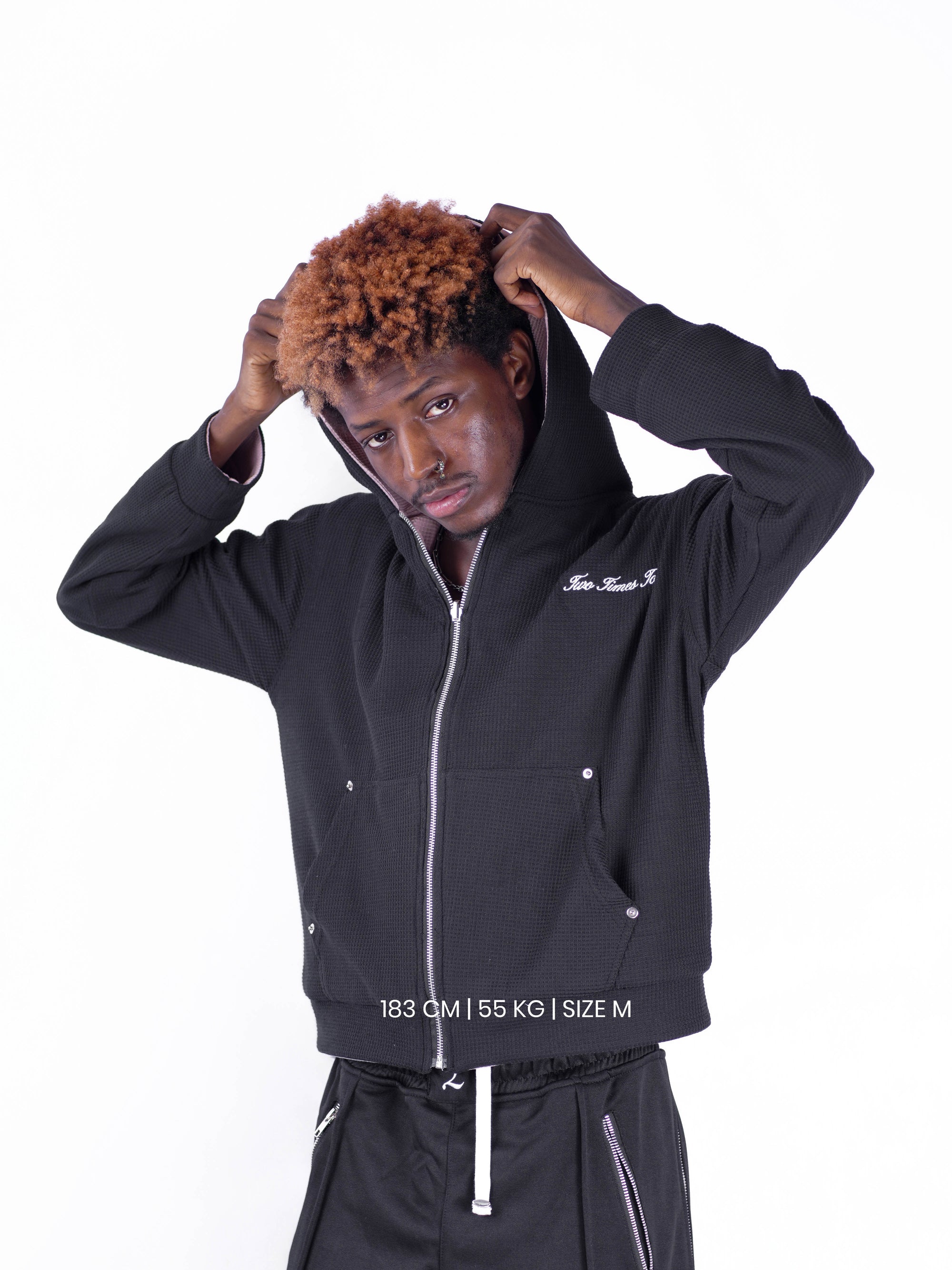 Reversible Waffle Knit Hoodie