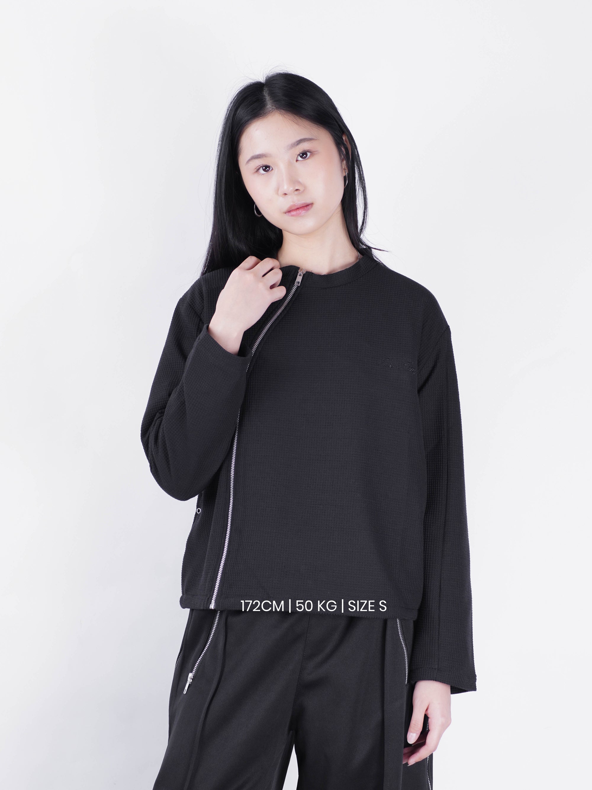 Asymetrical Zipper Crewneck
