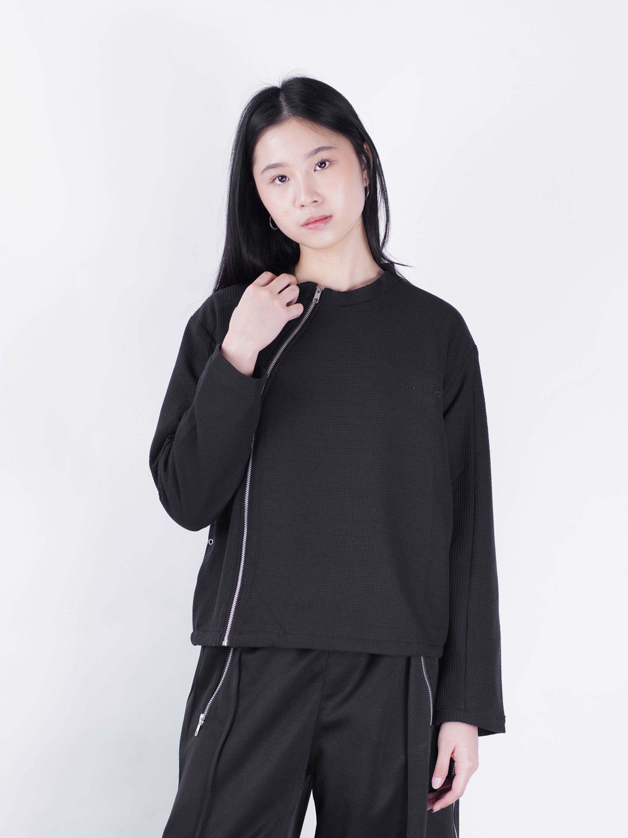 Asymetrical Zipper Crewneck