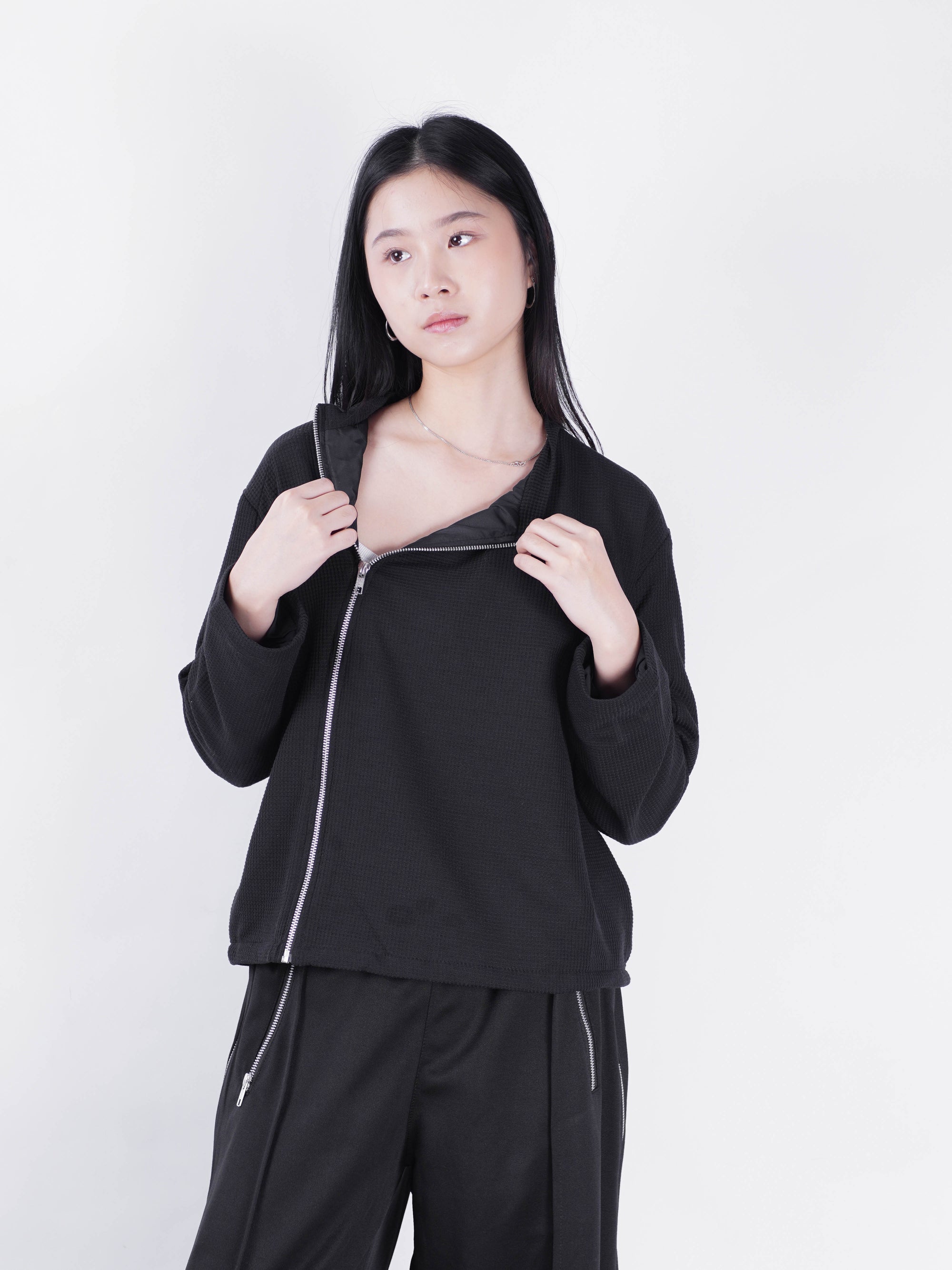 Asymetrical Zipper Crewneck