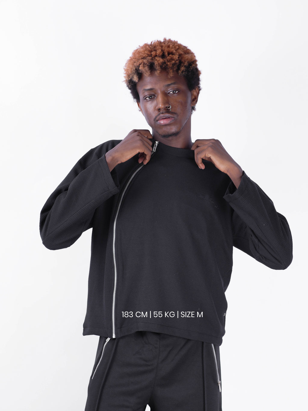 Asymetrical Zipper Crewneck