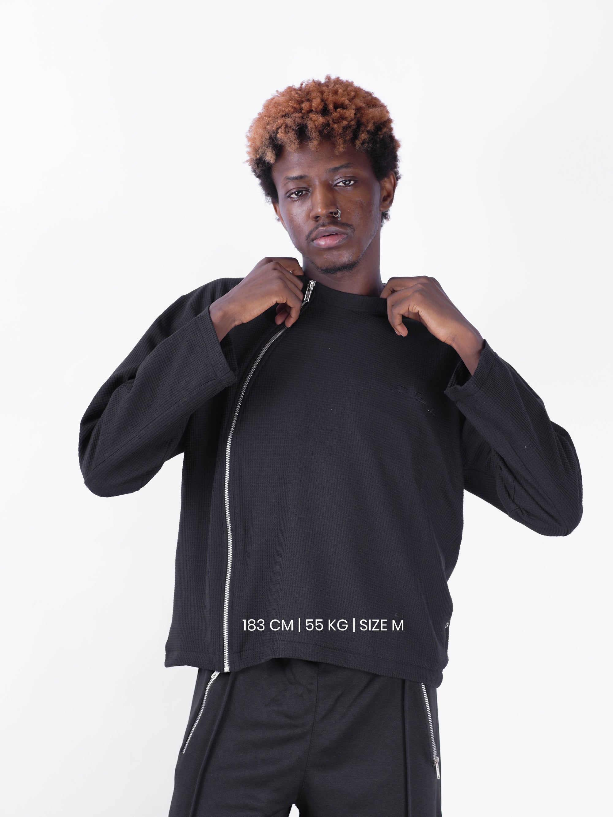 Asymetrical Zipper Crewneck
