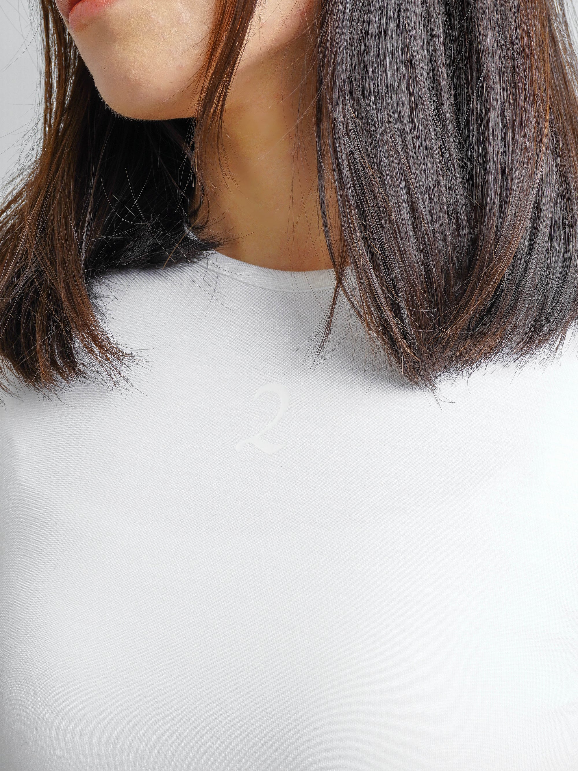 Double Layered Tencel Fitted Top Longlseeve - White