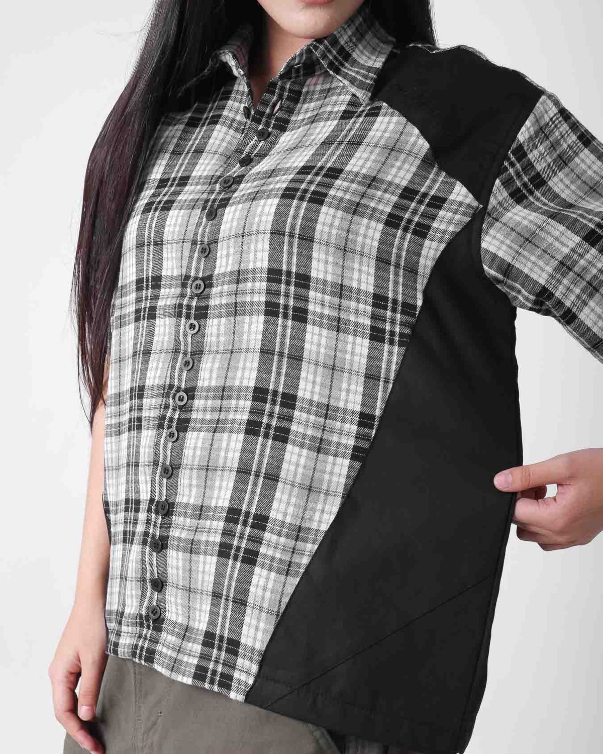 Split Plaid Shirt