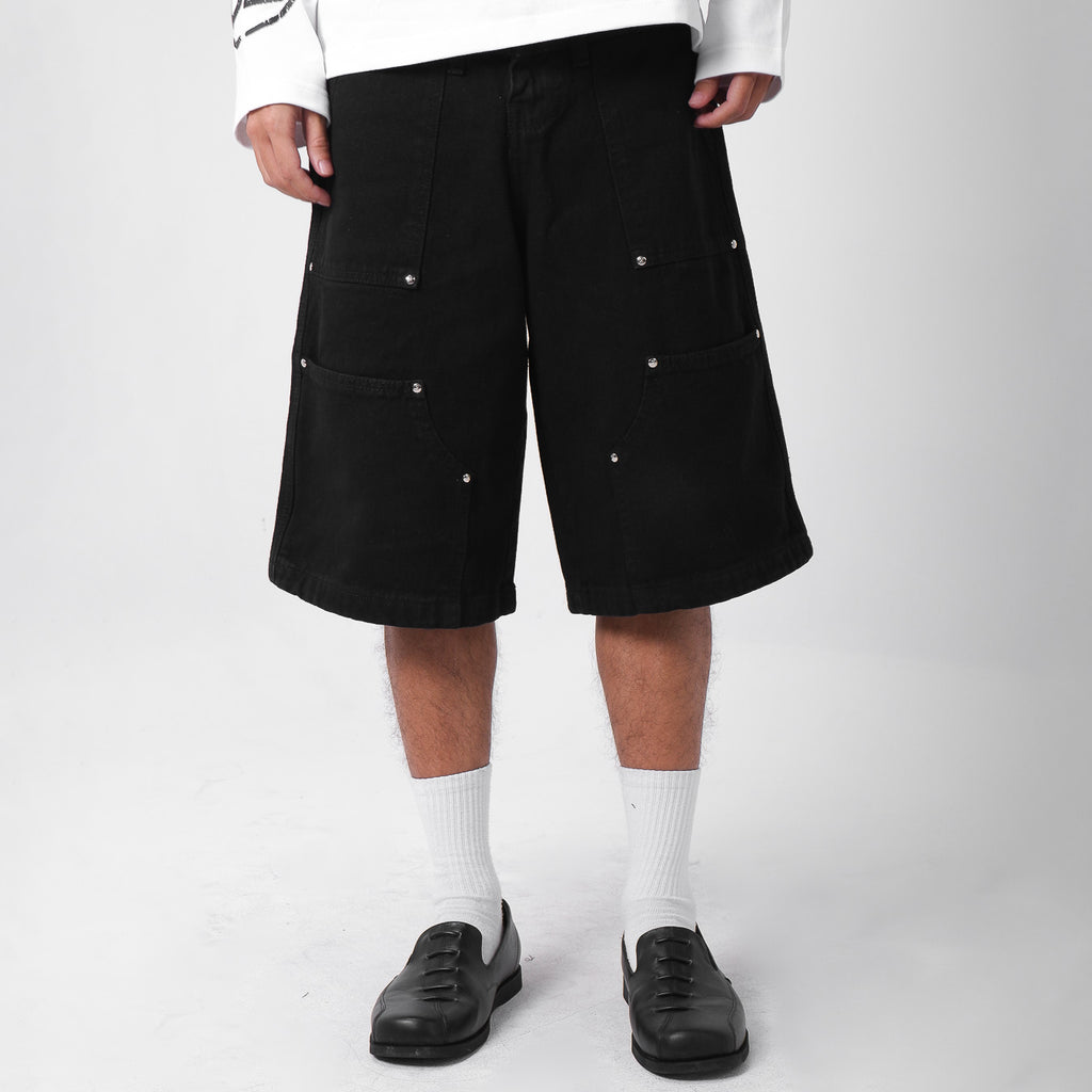 Double Knee Jorts - Jet Black