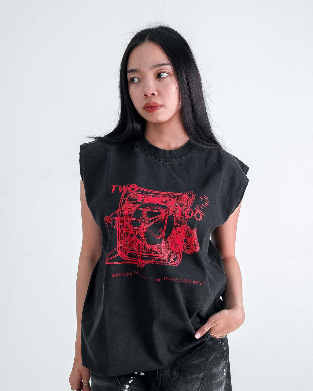 Geometric Longsleeve Tee - Black