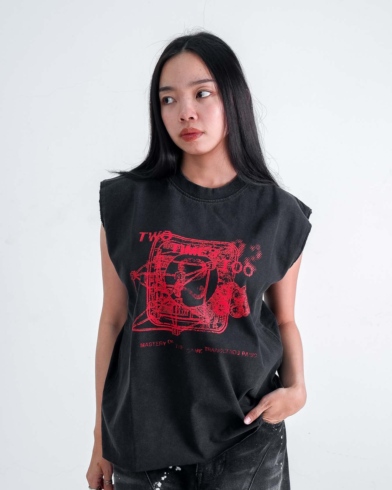 Geometric Longsleeve Tee - Black