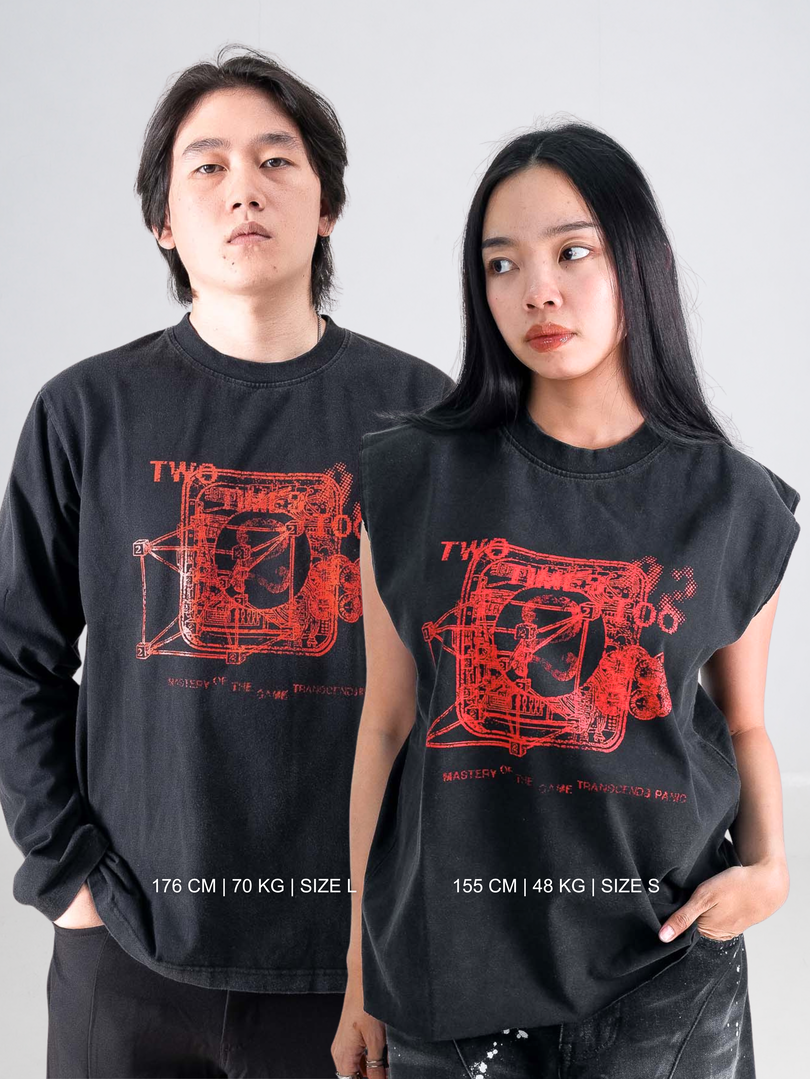 Geometric Longsleeve Tee - Black