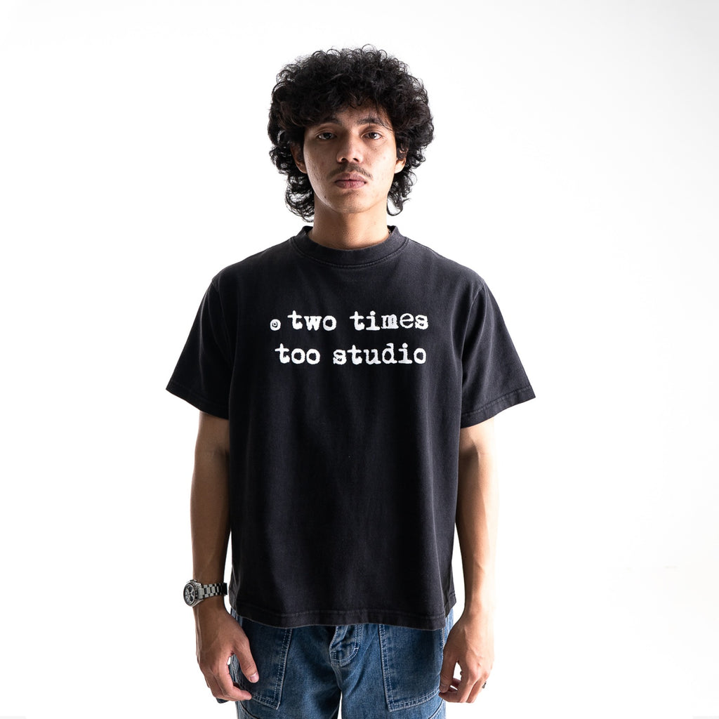 Logo Tee - Washed Black/White