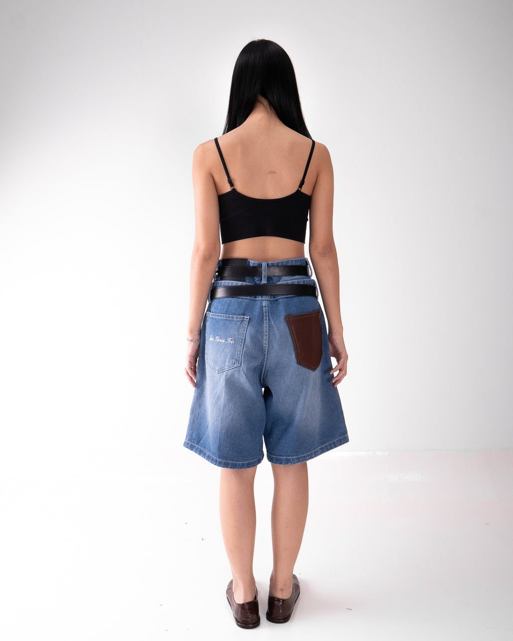 Double Knee Jorts - Light Blue