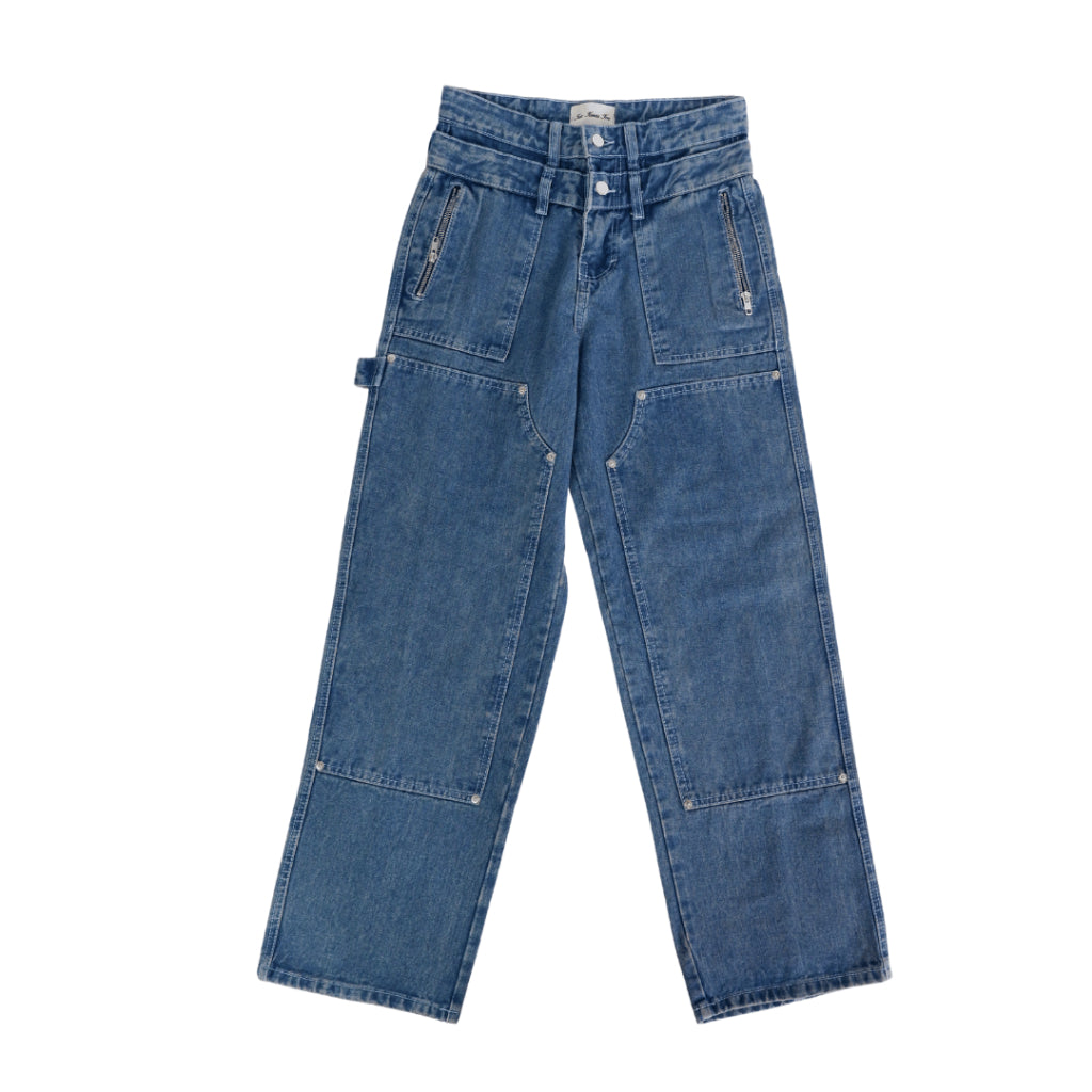 Double Knee Washed Denim