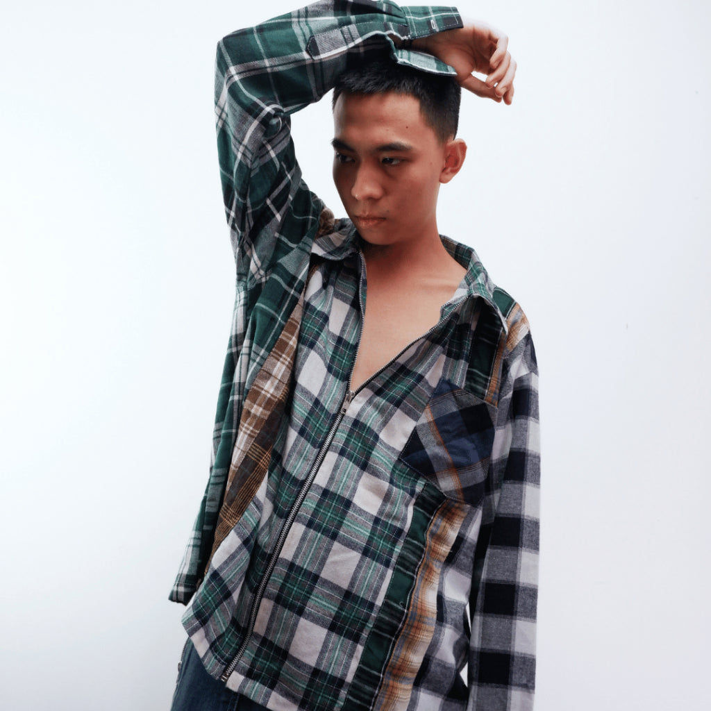 8 Cuts Zipper Flannel