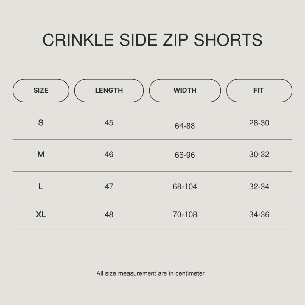 Crinkle Side Zip Shorts