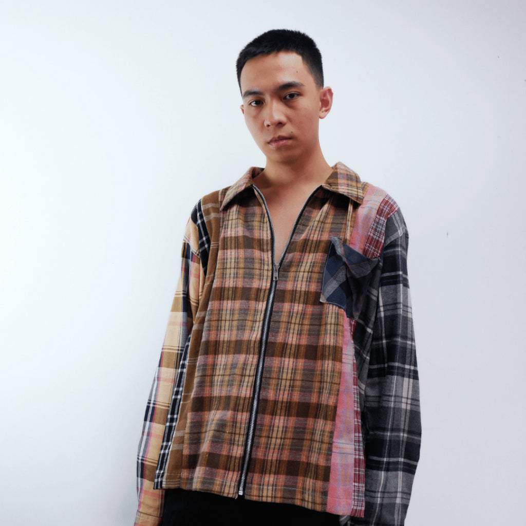 8 Cuts Zipper Flannel