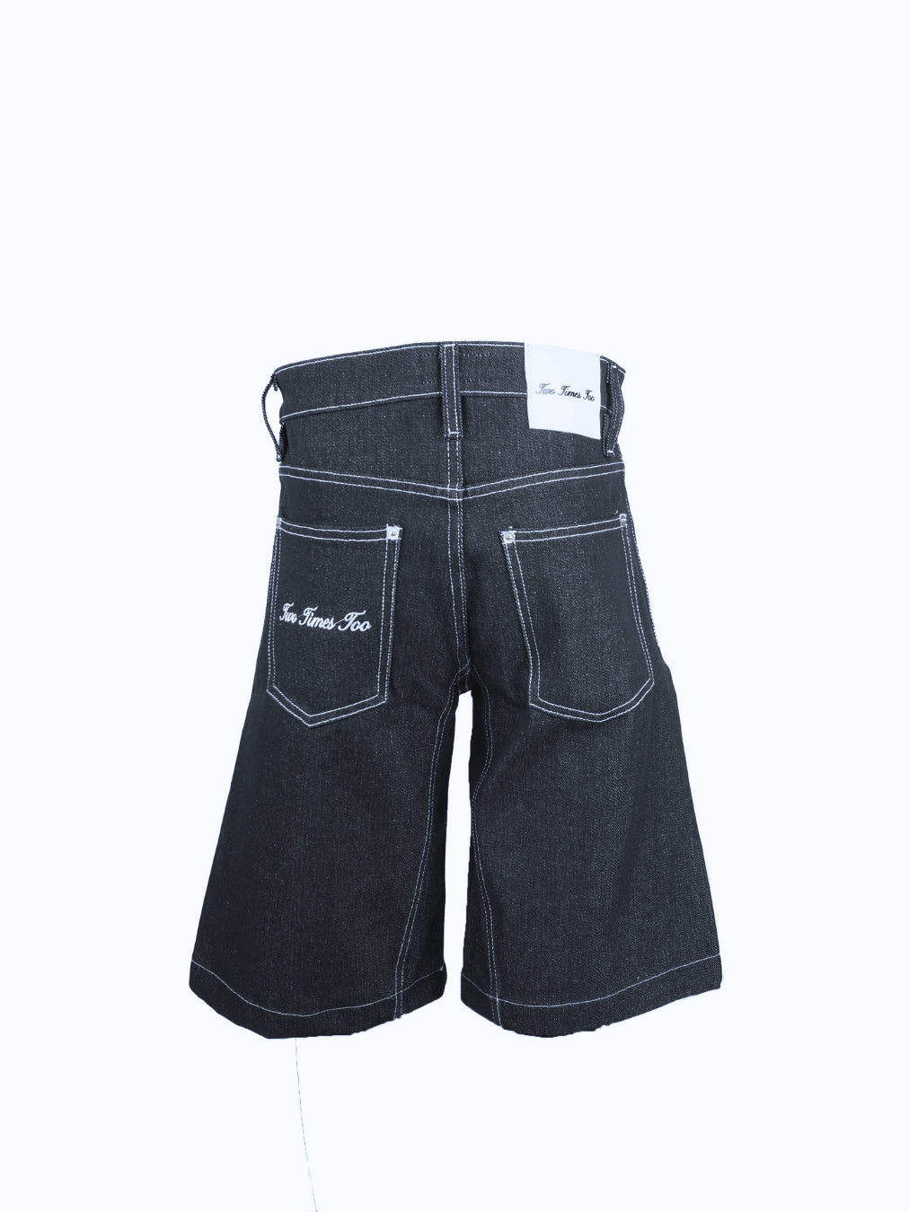 Pleated Jorts - Raw Black