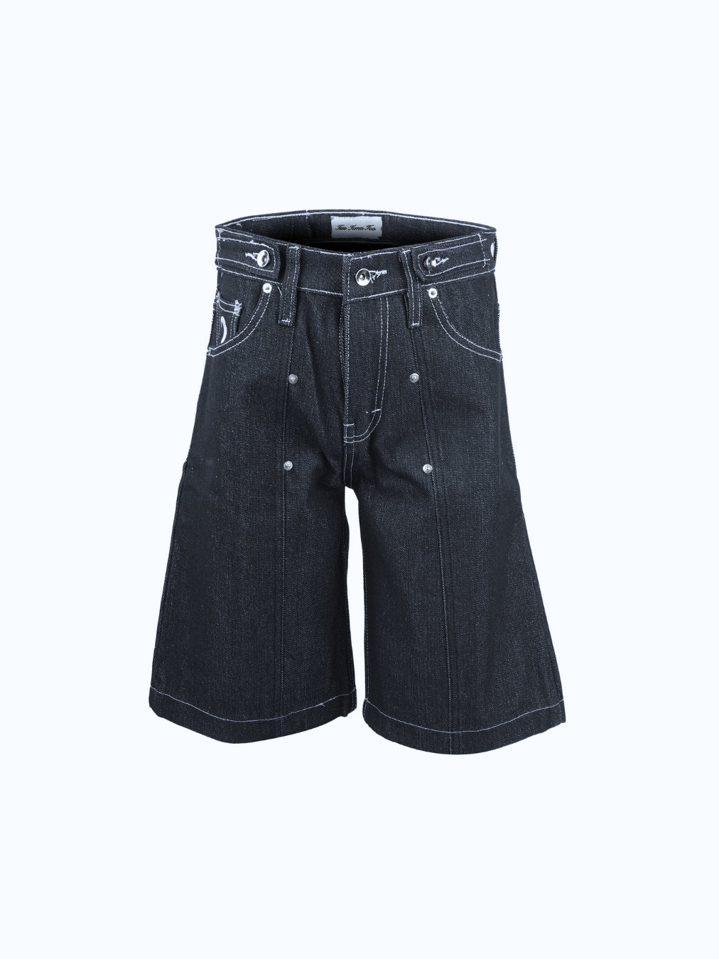 Pleated Jorts - Raw Black