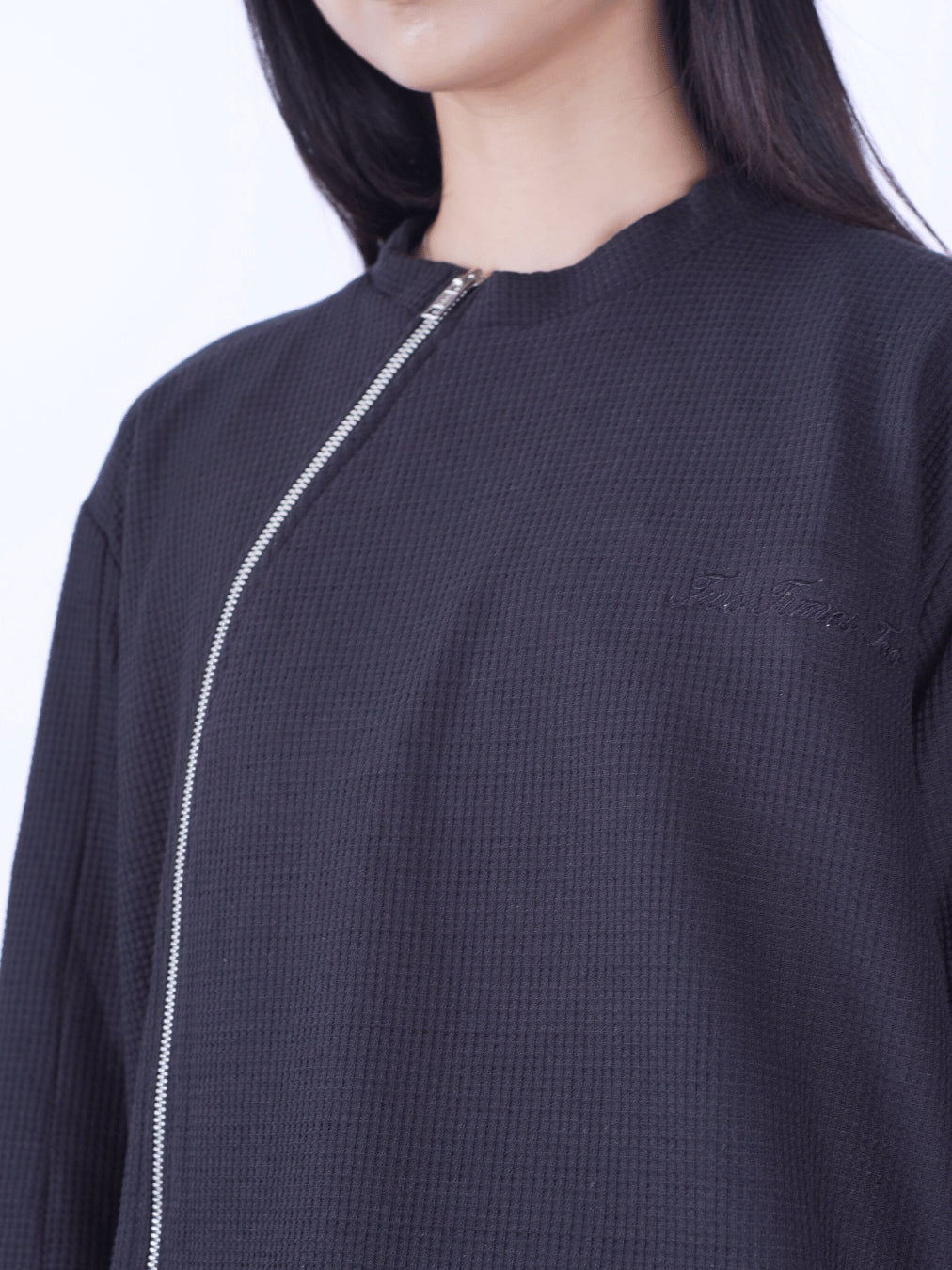 Asymetrical Zipper Crewneck